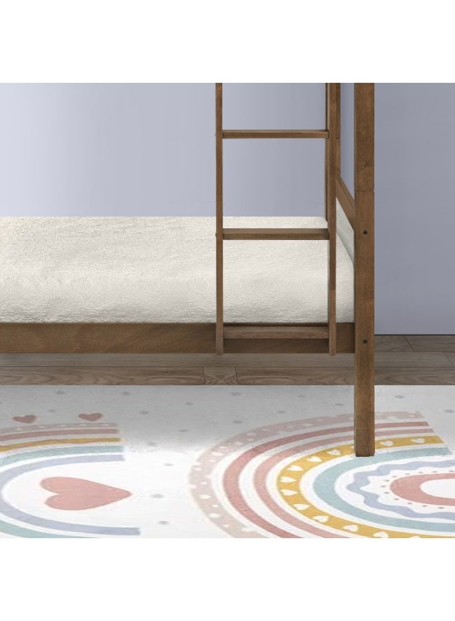 اي اف تي سرير بطابقين قابل للفصل مصنوع من الخشب الصلب، بإطار على طراز المنزل، بلون بني طبيعي من خشب البلوط مع مزيج من اللونين البني والأبيض، سرير قابل للتحويل من سرير مفرد فوق سرير مفرد للأطفال وكبار السن والضيوف - Image 4